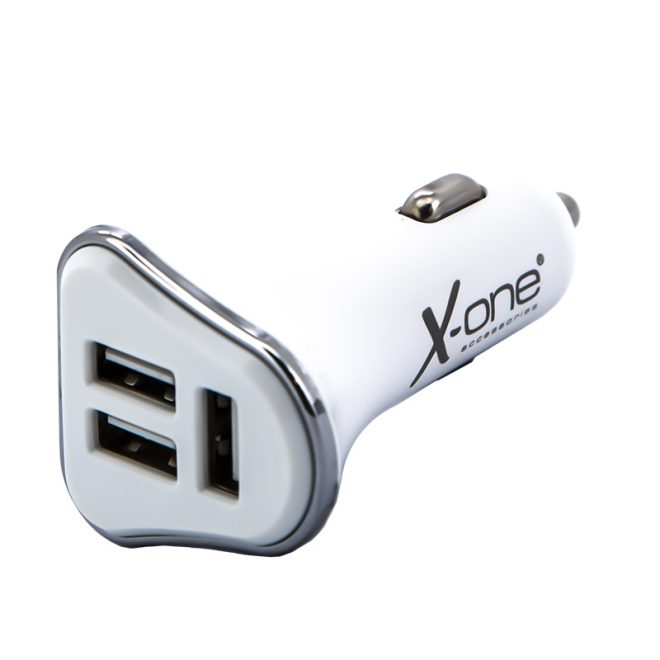 X-One cargador coche 3x USB 5V / 3.1A Blanco