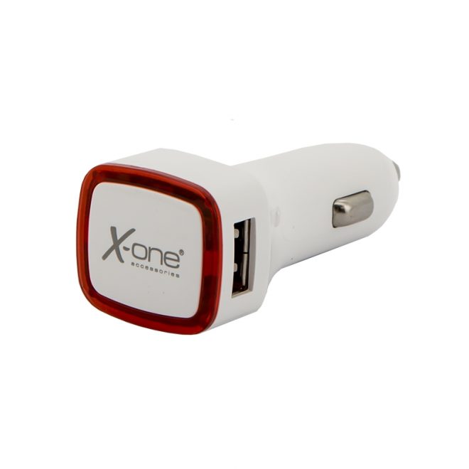 X-One cargador coche 2x USB 2.1A (laterales) Rojo