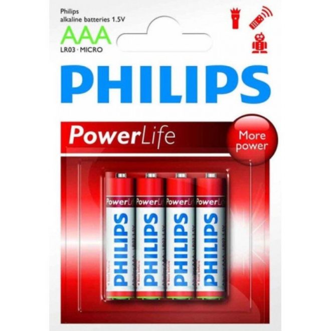 Philips Pila Alcalina LR03 AAA Pack-4