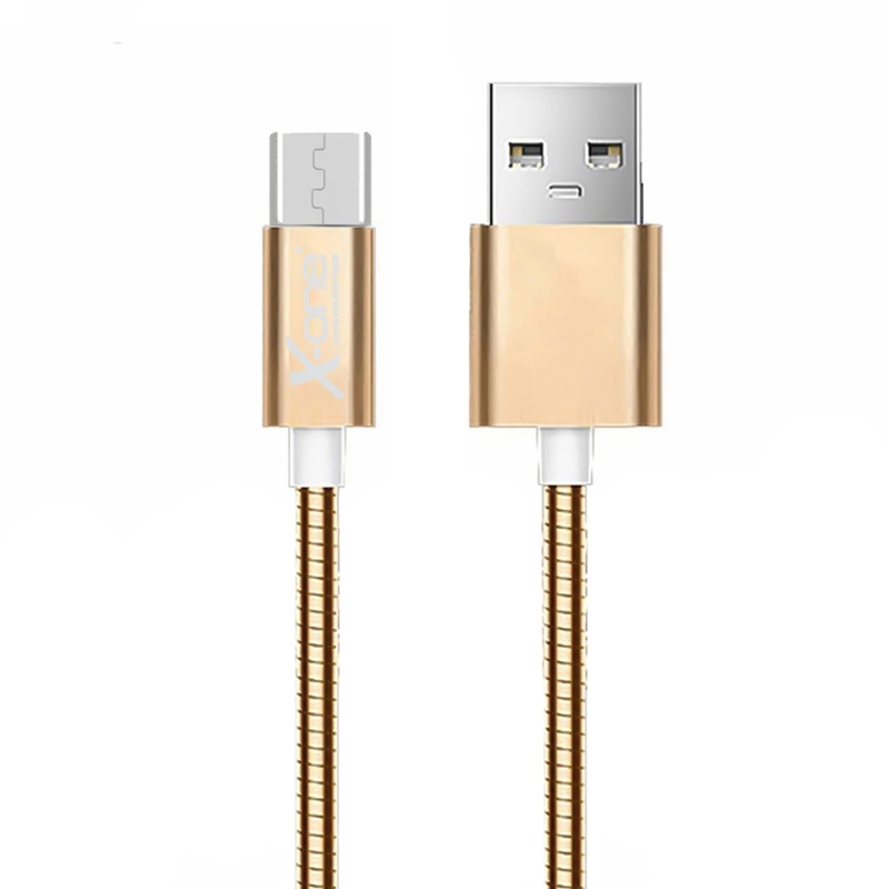 X-One CMM1000G Cable USB 2.0 metal Micro Oro Rosa