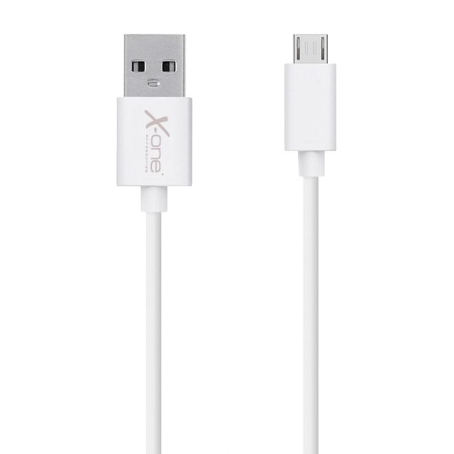 X-One Cable Micro USB plano 2m Blanco