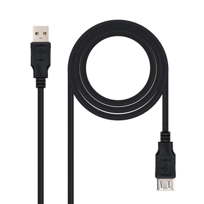 CABLE USB 2.0 TIPO-A M/H P 1 Metro Negro