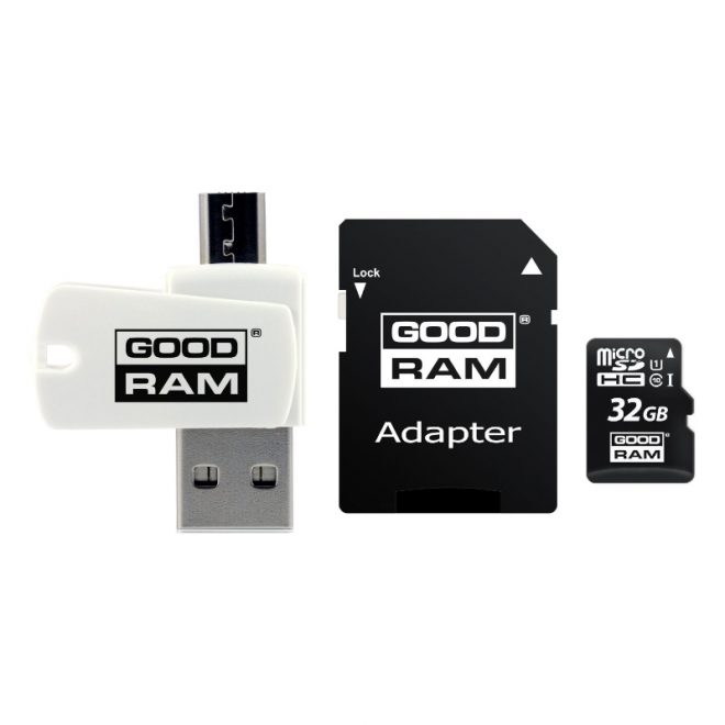 Goodram Micro SD Clase 10 32GB Adapt + Lector Tarj